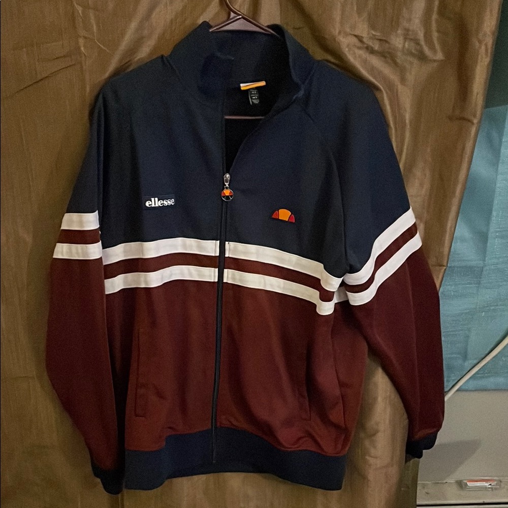 Ellesse Navy and Burgundy Zip-Up Jacket